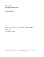 Leaders' perceptions of the importance of trust in their organization